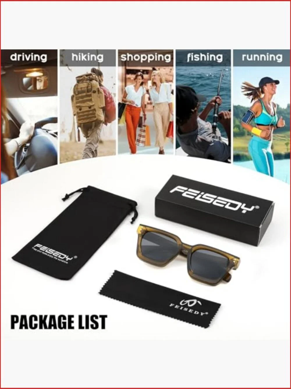 Chunky Square Polarized Sunglasses Rectangle UV400 Protection Thick Frame